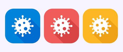 Virus, bacteria icon illustration. Microbe bacteria sign. Virus icon in shadow button vector