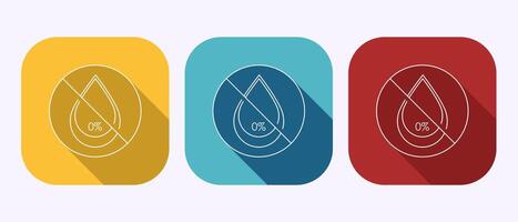 Alcohol free icon design illustration, No alcohol sign in shadow button design vector