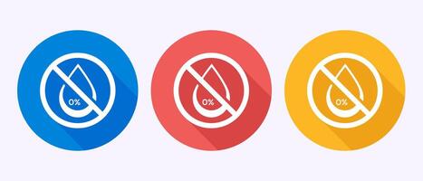 Alcohol free icon illustration, No alcohol symbol in shadow button design vector