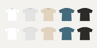 T-shirt mockup template. Front and back view. illustration vector