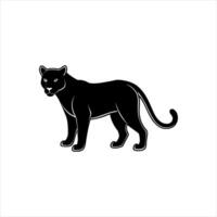 A black panther on white background vector