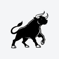Bull on White Background Powerful Symbol vector