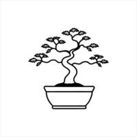A bonsai tree in a pot on white background vector