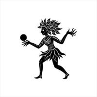 Silhouette of a basketball player running with the ball vector
