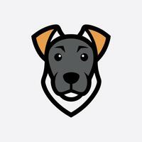 Dog on White Background Powerful Bold Symbol vector