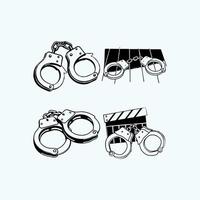 Handcuff on white background vector