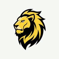Lion Head Mascot Logo Design on White Background Powerful and Bold Symbol vector