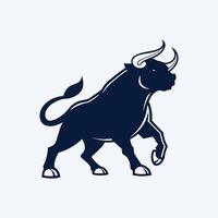 Bull on White Background Powerful and Aggressive Symbol vector