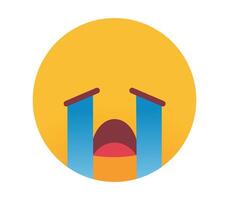 icon of sad crying emoji vector