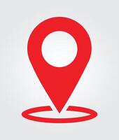 map pointer with red pin icon vector