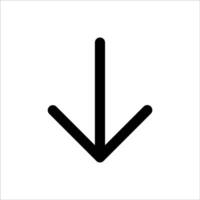 Minimalist Down Arrow Icon for UI and Menus vector