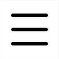 Classic Hamburger Menu Icon for Apps vector