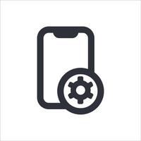 Phone Setting Icon for Tech Support and Customization Apps vector