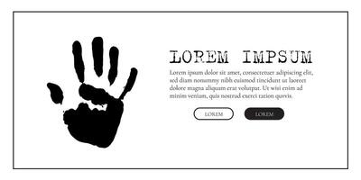 Ink handprint on white background vector