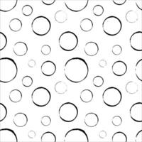 Black ink circles on white back seamless pattern vector