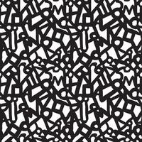 Black ink letters and symbols on white pattern vector
