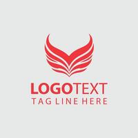 Feather Edge Wings Logo Design vector