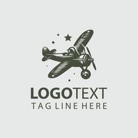 Old Timer Air Vintage Plane Design vector
