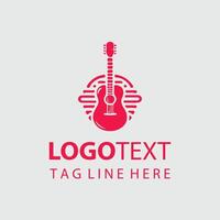 Vibe Strings Guiter Logo Design vector