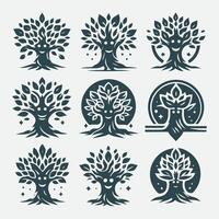 Branch Buddy Mascot Trees Collection Logo vector