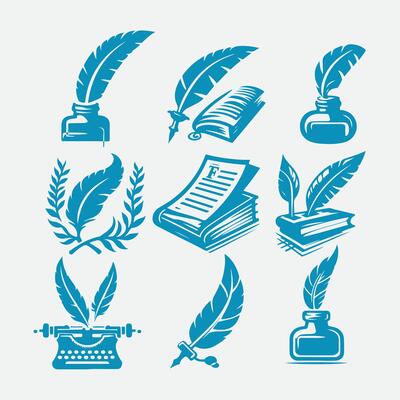 The Writing Feather Quill And Inkwell Collection Logo