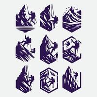 Chill Summit Ice Climbing Collection Logo Design vector