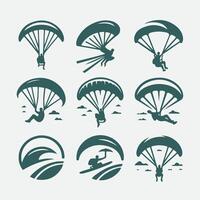 Sky Sail Paragliding Collection Logo Design vector