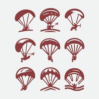 Sky Glide Paragliding Collection Logo Design vector