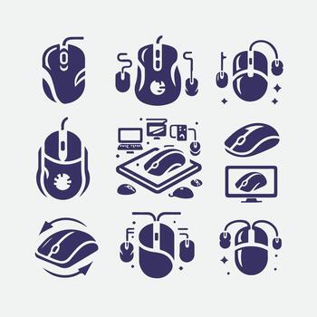 velocidad hacer clic computadora ratón colección logo vector