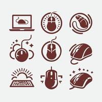Laser Flex Computer mouse collection logo vector
