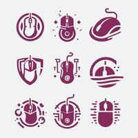 Glide Tech Computer mouse collection logo vector