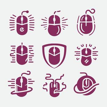 rápido hacer clic computadora ratón colección logo vector