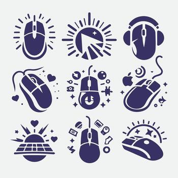 Pixel Glide Computer mouse collection logo vector