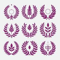 Laurel Crown Laurel wreaths collection logo vector