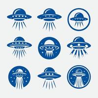 Cosmic Eclipse Ufo alien collection logo vector