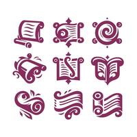 Timeless Scrolls Open Scrolls Book collection logo vector