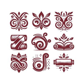 Ink and Scroll Scrolls Book collection logo vector
