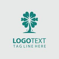 Clover Moon Shamrock Trees logo vector