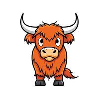 Angua Highland Cow Outline Art Design vector