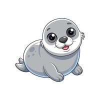 Playful Baby Seal Lying Down Art vector