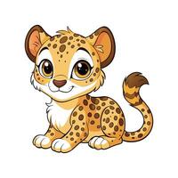 Baby Cheetah Lying Down Calm vector