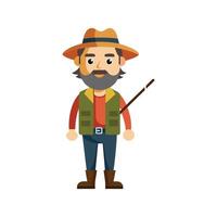 Charming Fisher Cat on White Background vector