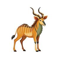 Exquisite Eland Antelope on White vector