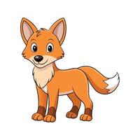 Charming Dhole Wild Dog on White vector