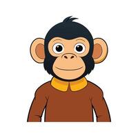 Playful Chimpanzee on White Background vector