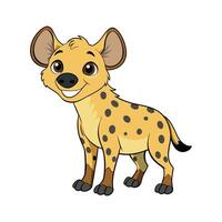 Charming Spotted Hyena on White vector