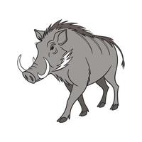 Charming Warthog on Clean White vector
