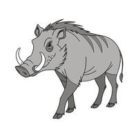 Exquisite Warthog on White vector