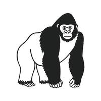 Charming Gorilla on Clean White vector