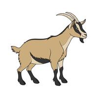 Oberhasli Goat Realistic Color Portrait vector